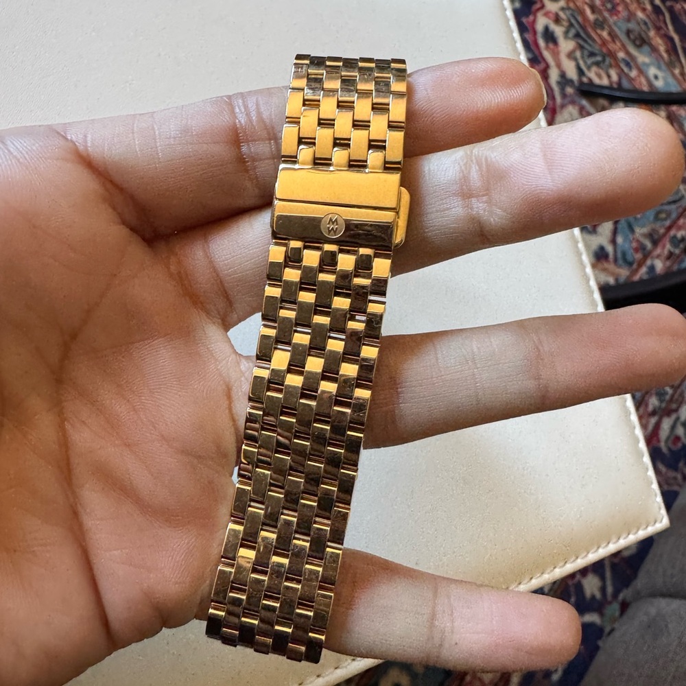 Michele 18mm Gold Plated Metal Bracelet Watch Band